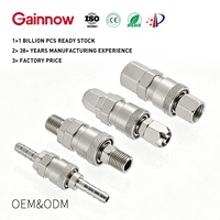 Konektor Selang Cepat Tipe C Gainnow untuk Pistol Angin, Sambungan Push-in 1/2 1/4 3/8 inci, Fitting Jantan/Betina