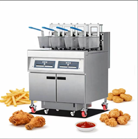Friteuse électrique commerciale à double cuve et 4 paniers avec filtre à huile pour la friture de nuggets de poulet et de frites