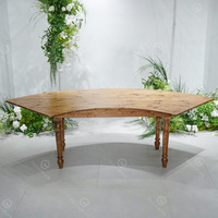 Table de banquet de style moderne en bois durable avec structure métallique pour hôtel, restaurant, mariage, événement ou fête et salon