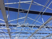 Serre en polycarbonate multi-travée à faible coût, serre avec système hydroponique pour tomates, poivrons, fraises, laitues