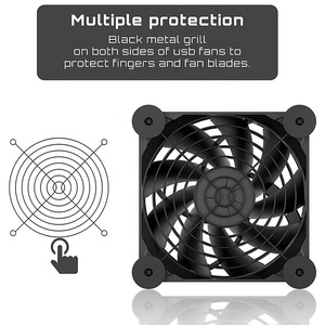 <span class=keywords><strong>Ventilateur</strong></span> de refroidissement pour <span class=keywords><strong>PC</strong></span> <span class=keywords><strong>gamer</strong></span> UpHere 120 mm N12U en plastique avec USB pour PS5 PS4 - Product Image 4