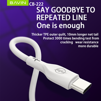Câble de Données Mobile Bavin CB222 Première Vente en Gros à Charge Rapide USB Type C Android pour iPhone