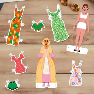 Muñeca de Papel para Recortar, Aprende a Usar <span class=keywords><strong>Tijeras</strong></span>, Corte Seguro para Niños, Vestido de Niña, Maquillaje, Manualidades Creativas, Libro de Actividades DIY, Juguete - Product Image 4