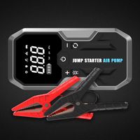 Démarreur portable avec compresseur d'air 4-en-1, booster de batterie de voiture, pompe à pneus numérique 150 PSI, dispositif de démarrage d'urgence robuste
