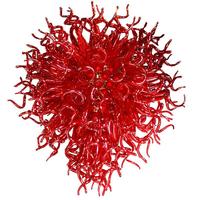 Chihuly Style "Méduse" Fuoco Rouge Lustre En Verre De Murano