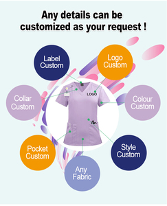 Uniformes Médicos Unisex <span class=keywords><strong>de</strong></span> Verano, Uniforme Tejido con Estampado <span class=keywords><strong>de</strong></span> Dibujos Animados, Manga Corta, Cuello en V, Salón <span class=keywords><strong>de</strong></span> Belleza, Enfermería - Product Image 4