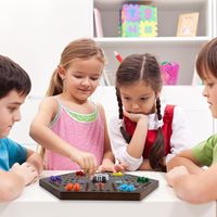 Jeu de dés en marbre Wahoo pour enfants, plateau en bois peint double face, jeu de société pour la famille, les amis et les fêtes