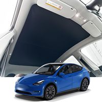 Toit ouvrant lucarne pour Tesla modèle Y 2021-2023 boucle fendue pare-soleil pare-soleil toit en verre avant arrière aveugle filet d'ombrage