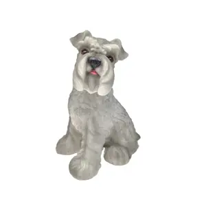 Amoureux maison Art décoratif artificiel réaliste Standard Schnauzer chien Statue décoration de la maison réaliste résine personnalisé Animal