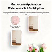 Espejo de Maquillaje LED con 3 Luces de Color, Brillo Ajustable, Altavoz con Música, Espejo de Baño para Montar en la Pared