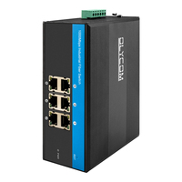 Switch PoE Industrial de 6 Puertos 10/100M 802.3af 15.4W/Puerto para Montaje en Riel DIN IP44