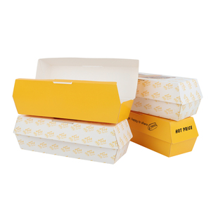 Tùy chỉnh phân hủy sinh học giấy Hot Dog hộp tráng logo dập nổi đưa ra <span class=keywords><strong>container</strong></span> thực phẩm cho đồ ăn nhẹ và Ngô hộp bánh <span class=keywords><strong>sandwich</strong></span> - Product Image 1