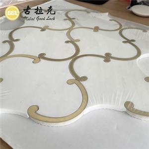 Arabisches Design Mosaik Fliesen Laterne Muster Messing Inlay Marmor Wasserstrahl schneiden Mosaik - Product Image 6