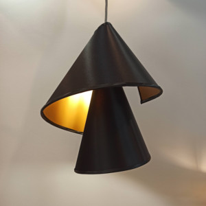 Lampada a sospensione fatta a mano TORNADO in nero e oro: Design illuminotecnico scandinavo - Product Image 5