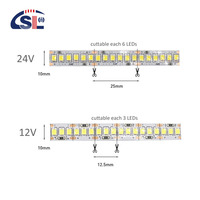 Bande lumineuse LED 24V 240D 3000 4000K 6000K 2835 IP20 avec télécommande pour éclairage de miroir