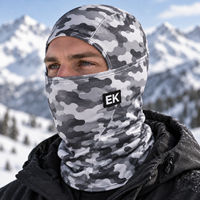 Balaclava Anti Angin Berkualitas Tinggi untuk Olahraga Luar Ruangan, Masker Wajah dengan Logo Merek Kustom, Cetak Sublimasi Camo, Logo Karet, Masker Ski