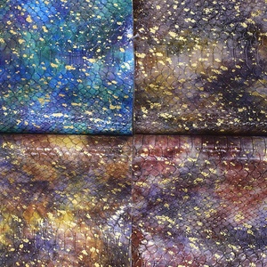 Hot bán kim loại vàng Thất Bại Python rắn da động vật rắn da PU nổi Faux Leather cho túi trang trí - Product Image 3