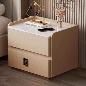 Advanced Wireless Charging Bedside Table LED Light New <strong>Smart</strong> Multifunctional Storage Cabinet Luxury Leather Bedroom Hotels - Product Image 4