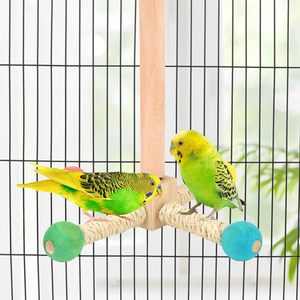 Mainan kerangkeng berputar interaktif 360 ° Aksesori kandang burung kecil sedang burung parkit kakatua kandang burung Lovebirds - Product Image 6