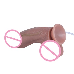 SXXY Ultra Soft Skin Texture Dual Layer Squirting <b>Dildo</b> Unisex G Spot Anal Vaginal Massager Realistic Penis Sex Toys Wholesale - Product Image 4