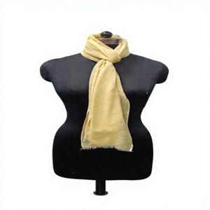 Écharpe en cachemire jaune clair, longue et légère, pour femmes, à porter tous les jours en toutes saisons - Product Image 1
