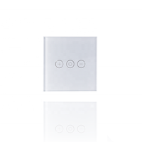 Bilihondim BLE Mesh5.0 Blanc Variateur Tactile 1 Canal Panneau Mural en Plastique Installation Sans Fil Neutre Contrôle via App Tuya 200W Max