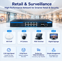 Switch PoE gestionado de 8 puertos 2.5G con 2x10G SFP+, Switch Gigabit Ethernet L3 de 270W 802.3at/af PoE+ para WiFi6 AP/Cámara IP/AVoIP
