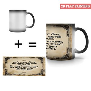 Travel Journey Portable Beverage Mug Frosted Black 11oz <b>Ceramic</b> Heat Color Changing Magic <b>Cup</b> - Product Image 4