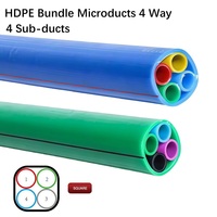 Micro-conduit carré flexible et durable en PEHD à 4 voies, à enfouissement direct, avec 4 sous-conduites, pour la protection des câbles à fibres optiques FTTH, à prix avantageux