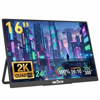 Monitor Portátil Innoview IPS de 16 Pulgadas, 240Hz, 100% sRGB, con Tipo C, HDMI, Montable en Pared, para Laptop, Mac y Consolas de Juegos