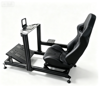 Ensemble complet de simulateur de conduite en aluminium 4080 Sim Racing Rig avec siège baquet et base de volant universelle pour jeux PC