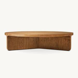 Nordic American Solid Wood Oak <b>Walnut</b> Color Circular Modern High Quality <b>Coffee</b> <b>Table</b> Living Room Furniture - Product Image 2