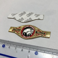Autocollant adhésif personnalisé de luxe pour anneau de cigare, en métal souple, avec logo de marque privée en relief, pour emballage