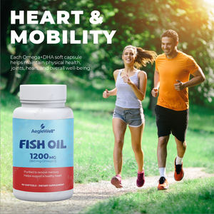 Aeglewell Suppléments d'huile de poisson Oméga <span class=keywords><strong>3</strong></span> Soutient la santé cardiaque <span class=keywords><strong>1200</strong></span> mg Gélules d'huile de poisson - Product Image 5