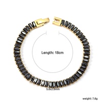 Bracelet Tennis en Zircon Taille Émeraude Plaqué Or 18K pour Femmes aux Poignets Larges – Collection Boutique Sourcing