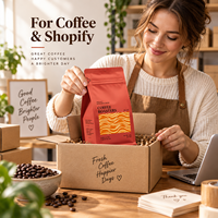 Sacs à fond plat écologiques avec fermeture à lien métallique, emballage personnalisé compostable et biodégradable pour café en grains, avec valve et fermeture éclair
