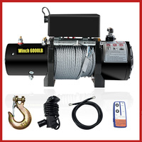 Cabrestante eléctrico de 6000 libras para Jeep Truck SUV ATV UTE, recuperación todoterreno 4WD con control remoto inalámbrico, fuerte potencia de tracción