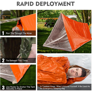 <span class=keywords><strong>Tente</strong></span> <span class=keywords><strong>de</strong></span> survie d'urgence en mylar thermique en feuille d'aluminium PE imperméable pour 2 personnes - Product Image 4