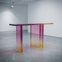 Nordischer Moderner Acryl-Konsolentisch Minimalistischer Transparenter Acryl-Beistelltisch für Wohnzimmer und Esszimmer