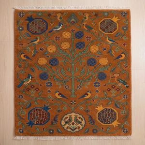 Tapis en laine noué à la main Arbre de Vie, tapis traditionnel pour salon, revêtement de sol artisanal de qualité supérieure, taille personnalisée pour chambre à coucher - Product Image 3