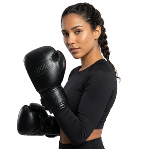Guantes de Boxeo MMA Negros Premium de Alta Calidad, 16oz, 100% Cuero Vacuno, Hechos a Medida, Diseño de Logotipo Grabado, Guantes de Combate para Adultos - Product Image 6