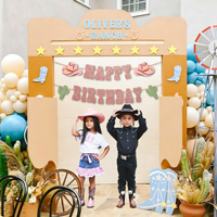 Bannière Joyeux Anniversaire Cowboy Western 17 Lettres en Papier Guirlande Scintillante Décoration Fête Garçons Filles Vente en Gros