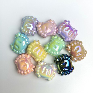 Perles en vrac pour accessoires de téléphone DIY, motif petit crabe de dessin animé pour enfants, couleur unie, électroplaqué brillant - Product Image 2