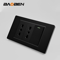 BAOBEN Panneau PC ignifuge vierge, Prise murale intelligente avec interrupteur lumineux, Type C, Norme italienne, Prise UE