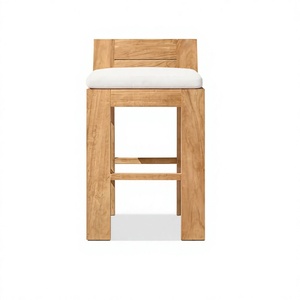 Modern Linear <b>Teak</b> Wood Outdoor Armless <b>Chair</b> Precision Joinery for Hotel and Resort Seating Projects - Product Image 3