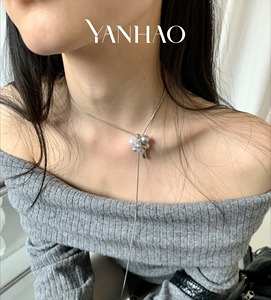 Choker stile coreano in acciaio inox <span class=keywords><strong>disegno</strong></span> <span class=keywords><strong>catena</strong></span> maglione femminile regolabile - Product Image 1
