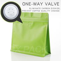 Sac d'emballage pour grains de café avec valve, sac en aluminium scellé, sac refermable réutilisable pour poudre, aliments et noix