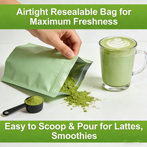 ผงมัทฉะคุณภาพสูง คินชานถัง ชาเขียวออร์แกนิกบดละเอียด สำหรับลาเต้ สมูทตี้ พิธีชงชาแบบดั้งเดิม - Product Image 1
