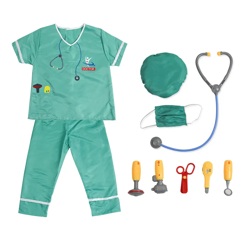Uniforme de bebé, disfraz de fiesta de médico y enfermera para niños con herramientas médicas