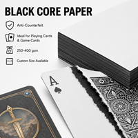 Papier pour cartes de poker 270-330 g/m² à noyau noir ou bleu, en rouleau/feuille, pour cartes de jeu de poker, taille personnalisée, haute opacité, fourniture d'usine